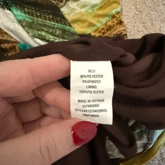 Rabbit Rabbit Rabbit Designs Abstract Cowl Neck Stretch Dress Size 12 - Picture 2 of 10